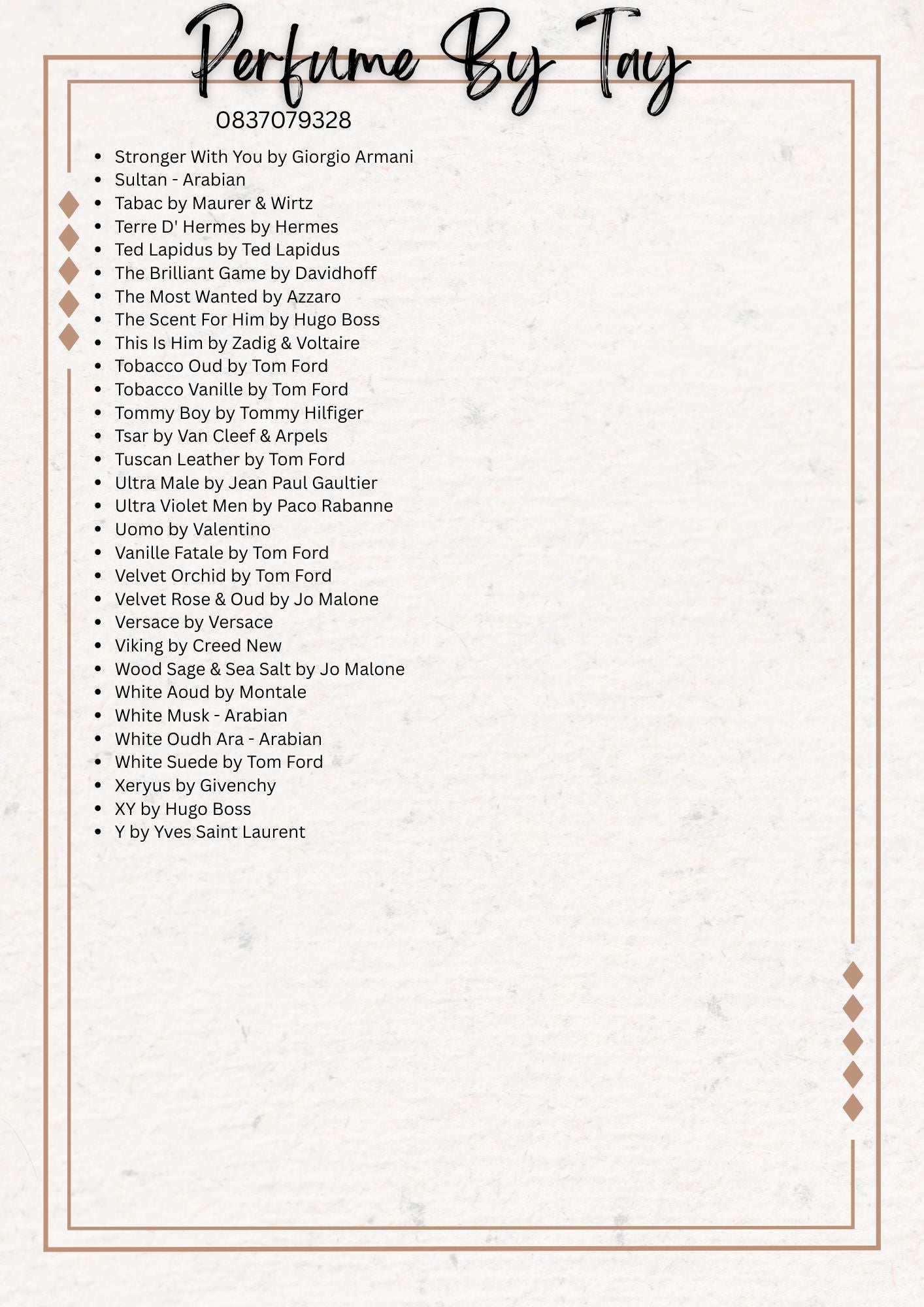 Mens Aftershave 30ml (See photos for the available scents)