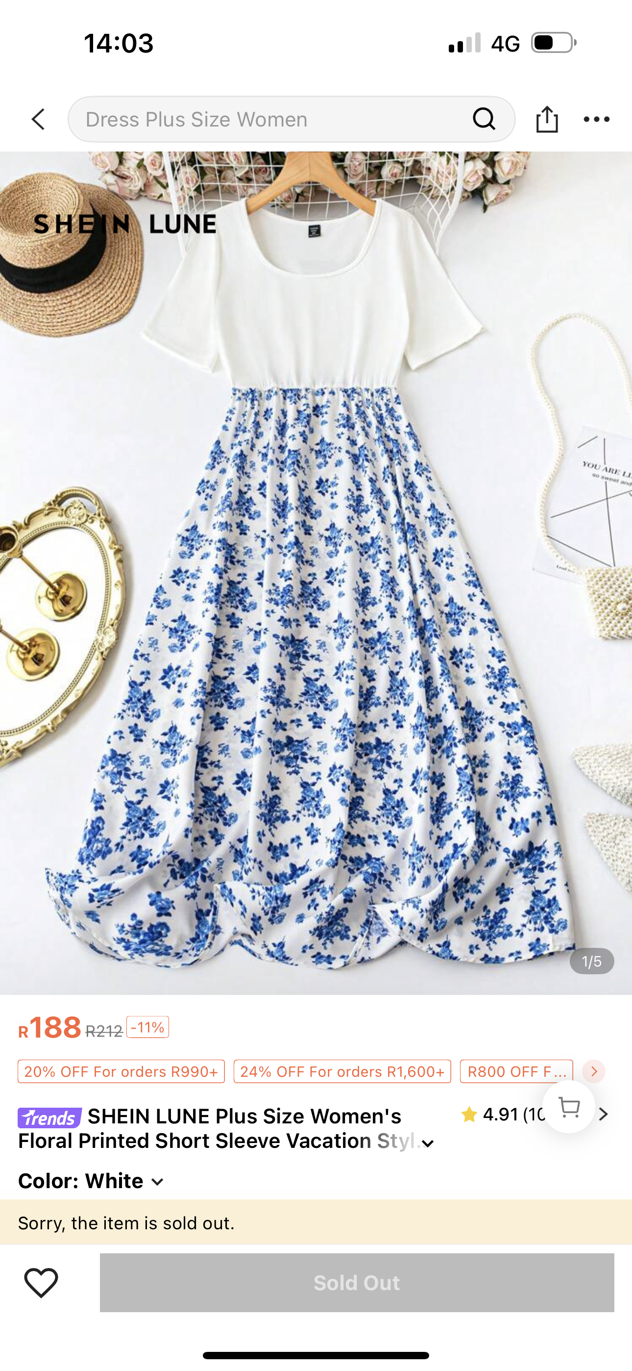 Shein Floral Dress 1XL