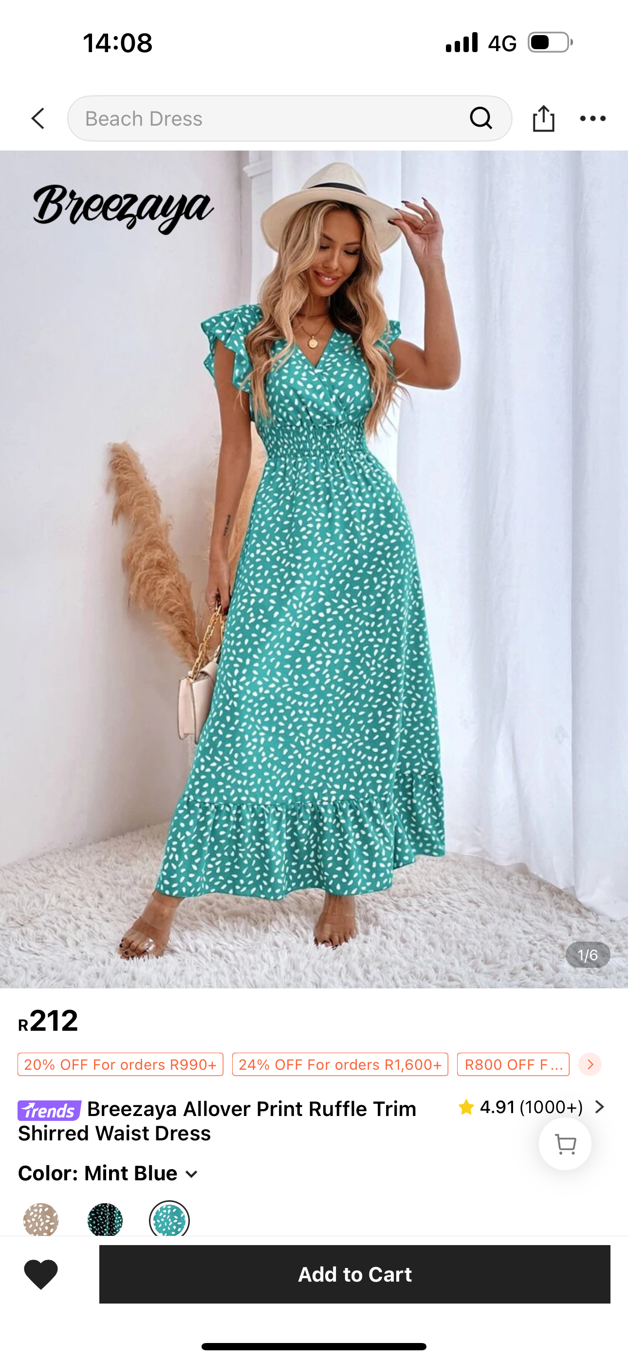 Shein Dress Mint XL