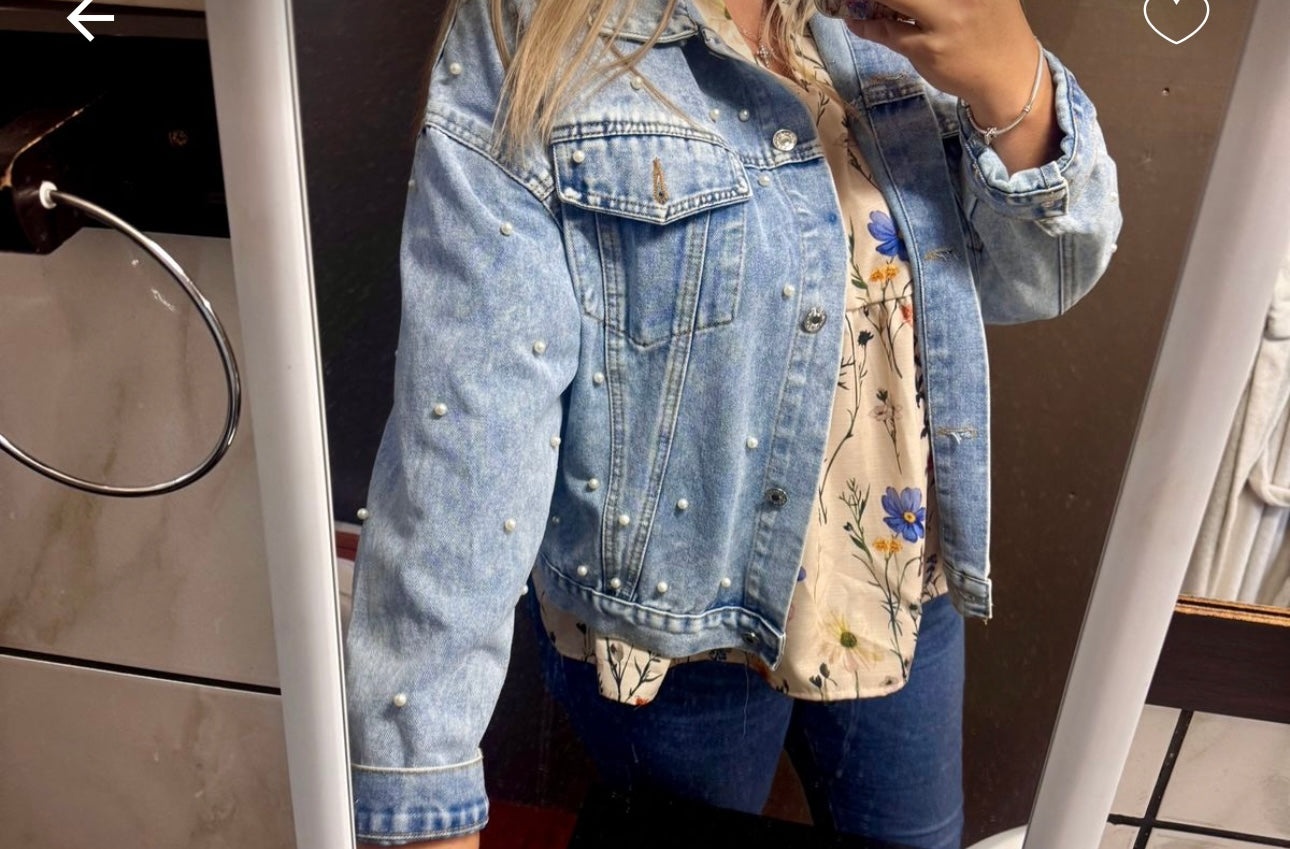 Temu Denim Pearl Jacket 2XL