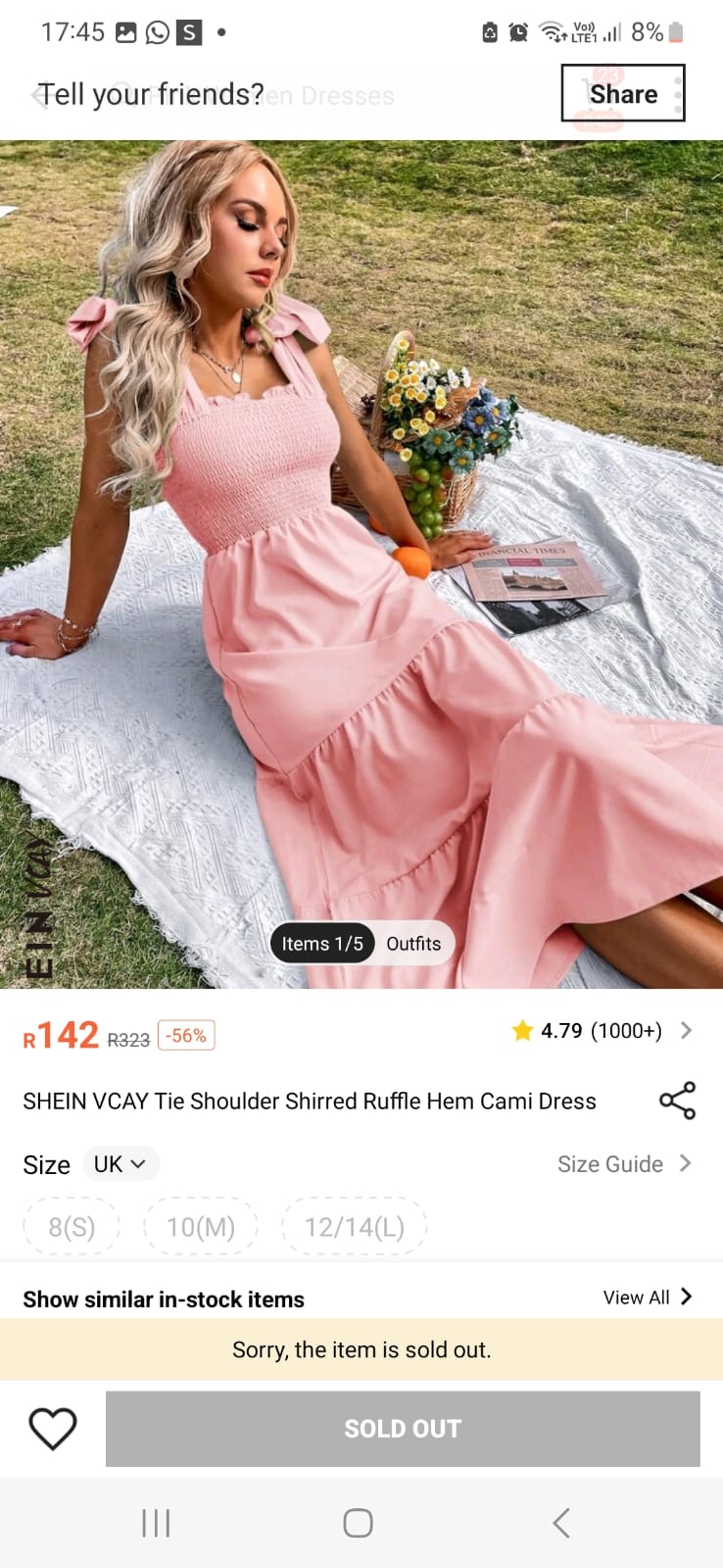 Shein Pink Dress Large