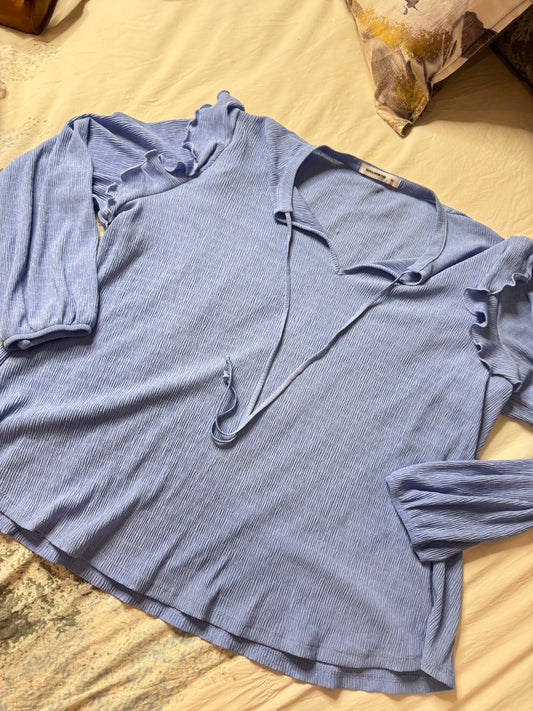 Blue Long Sleeve Blouse XL Woolworths