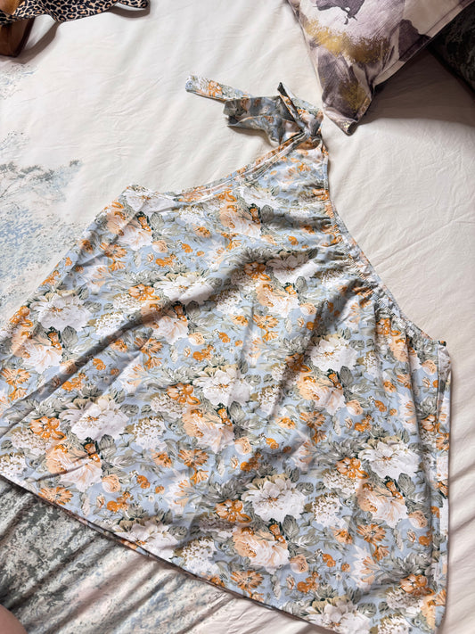 Floral One Shoulder Blouse Size 1XL Shein