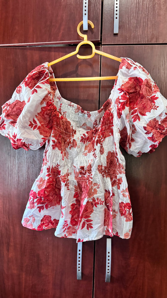 Red Floral Print Top Foschini 38