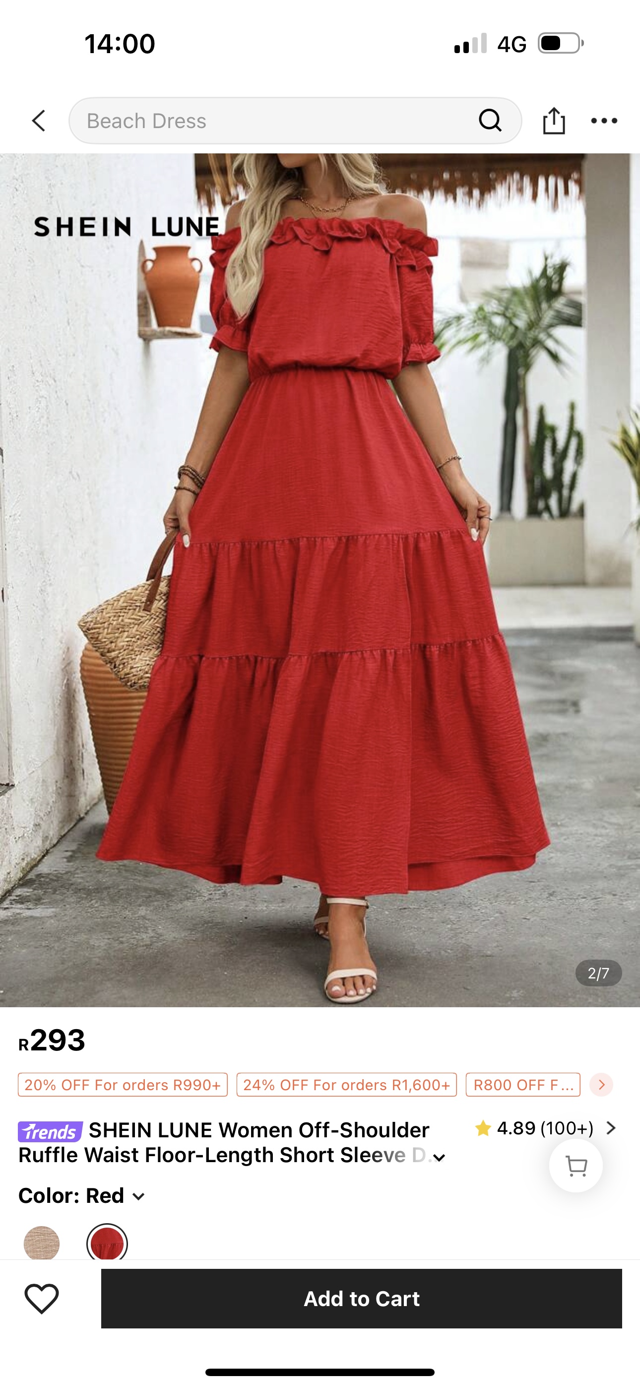 Shein Red Dress 1XL
