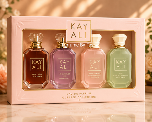 Kayali (Vanilla/Vanilla Candy/Yum Bougee Marshmallow/Yum Pistachio) Set (4x30ml) (Pink Box) (Ladies Gift Set)