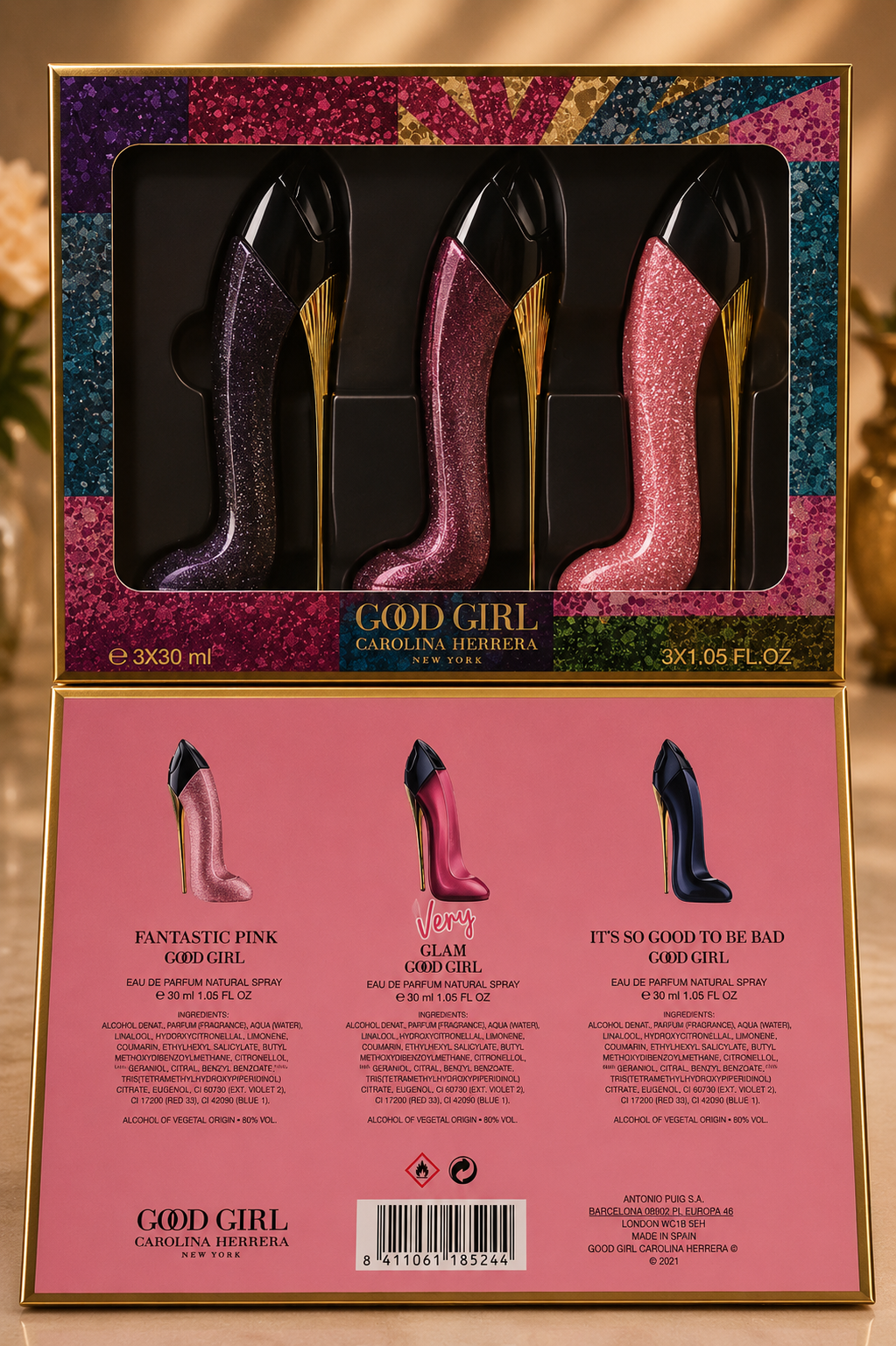 CH Good Girl Glitter Blue/Fantastic Pink/Very Glam Set (3x30ml) (Ladies Gift Set)