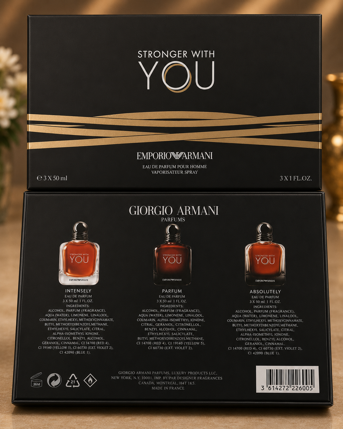 Emporio Armani Stronger With You Intensely/Parfum/Absolutely Set (3x35ml) (Men Gift Set)
