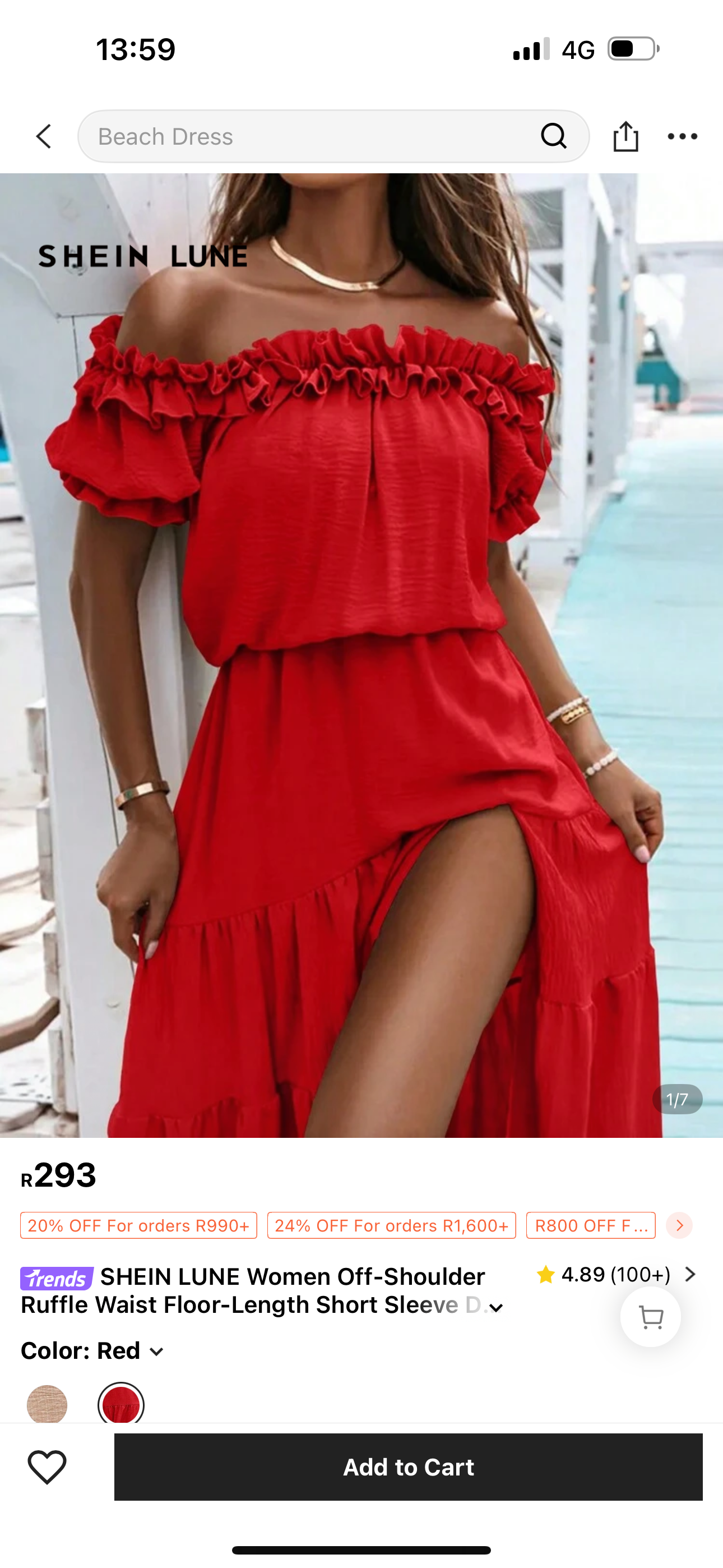 Shein Red Dress 1XL