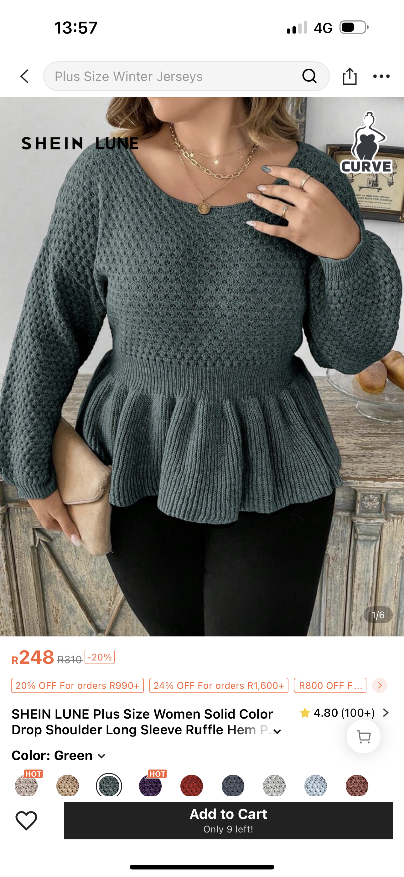 Shein Knitted Top 2XL