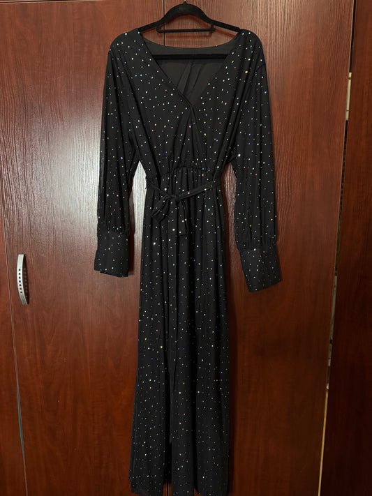 Black Sequin Formal Dress 1XL Shein
