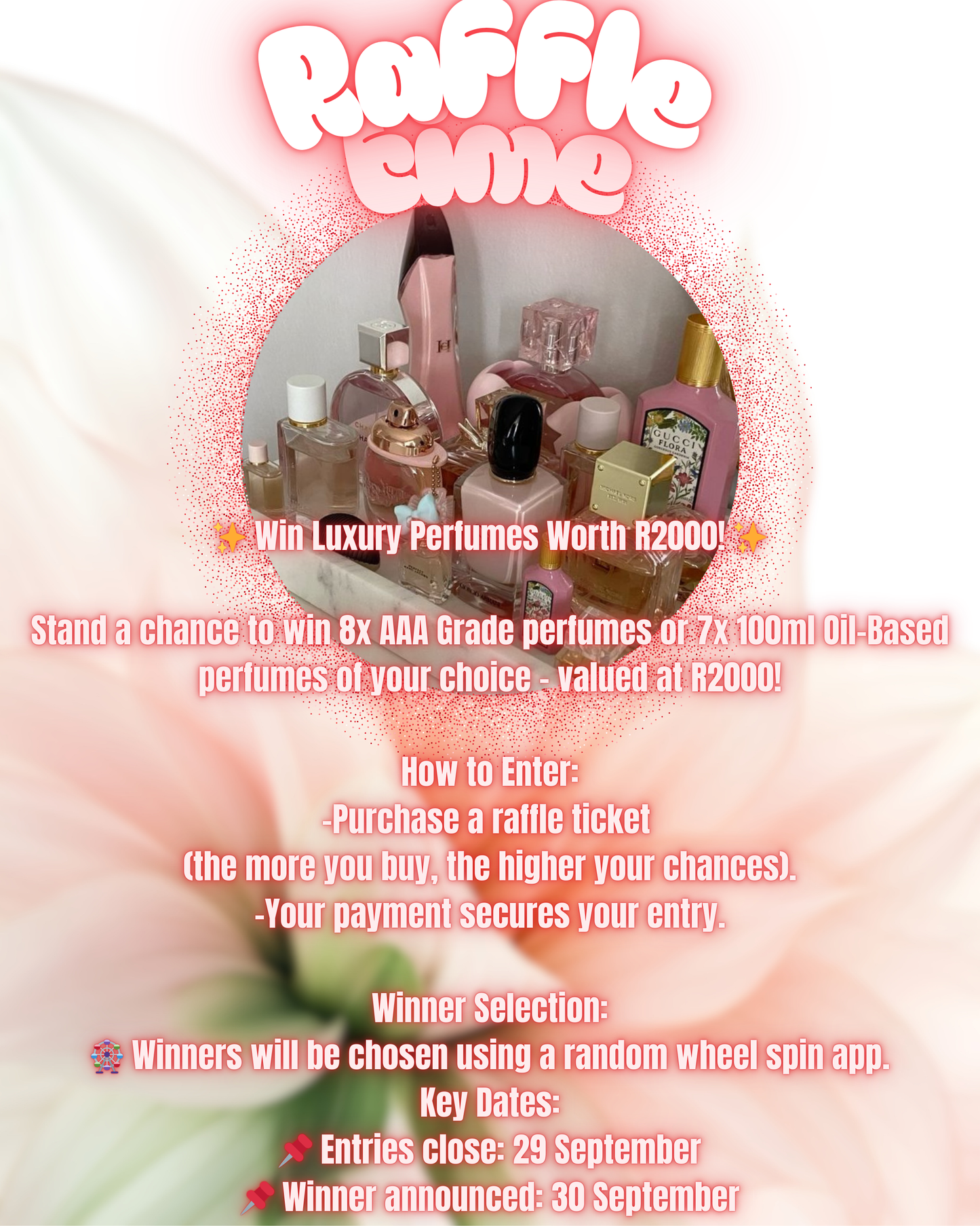 Raffle Ticket to Win R2000 worth of Perfume