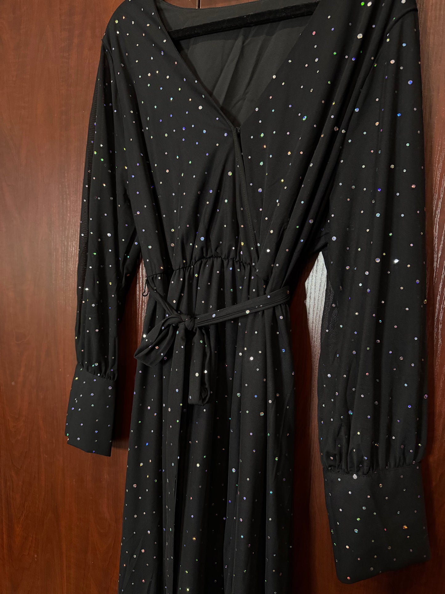 Black Sequin Formal Dress 1XL Shein
