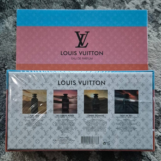 Louis Vuitton Set Les Sables Roses/Pur Oud/Ombre Nomade/Nuit De Feu (Pink & Blue Box) (4x30ml) (Gift Set)