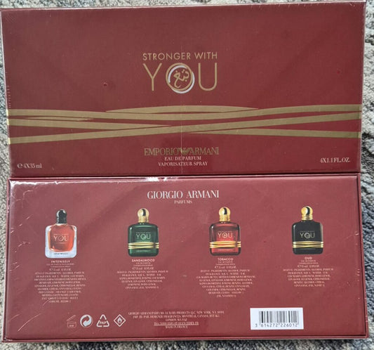 Emporio Armani Stronger With You Intensely/Sandalwood/Tobacco/Oud Set (4x35ml) (Men Gift Set)